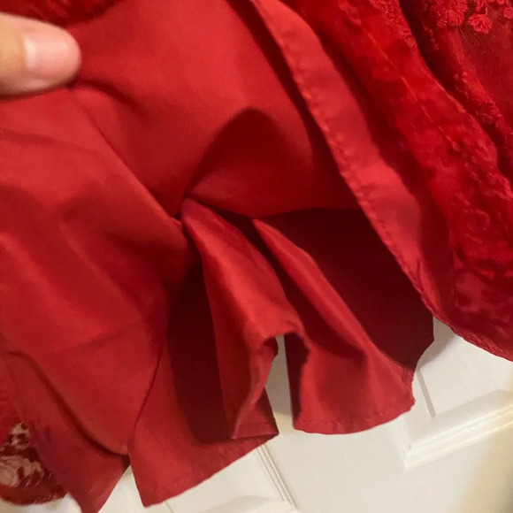 Laura Ashley Red Lace Dress - Picture 6 of 8